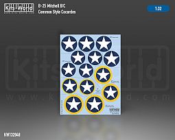 Kitsworld 1/32 Scale - N/A B-25B/C/H/J Mitchell 'Concardes' - Full Colour Decal North American Mitchell B-25 General Markings 